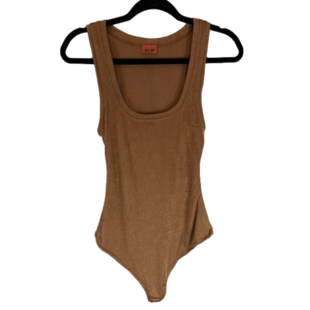 Alix nyc bronze metallic thong bodysuit size large